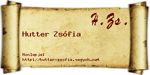 Hutter Zsófia névjegykártya
